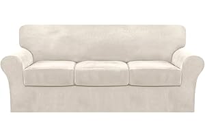 FantasDecor Velvet Sofa Cover 4-Piece Set for Couches