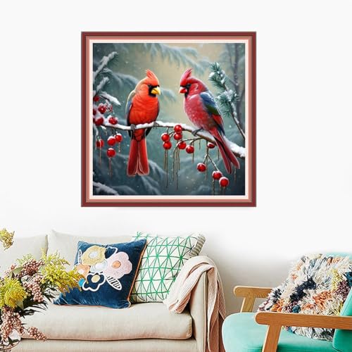 Image of Foxdiviy Stamped Cross Stitch Kits Full Range of Embroidery Needlework Starter Kits for Beginners Adults 11CT Embroidery Patterns Art Crafts DIY Needlepoint Kits-Colorful Parrot 18x18 inch