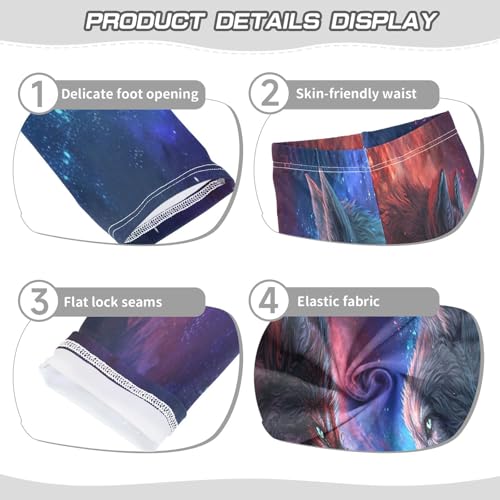 Toddler Girls Leggings Printed Yoga Pants Leggings Face to Face Two Wolf for Kids3