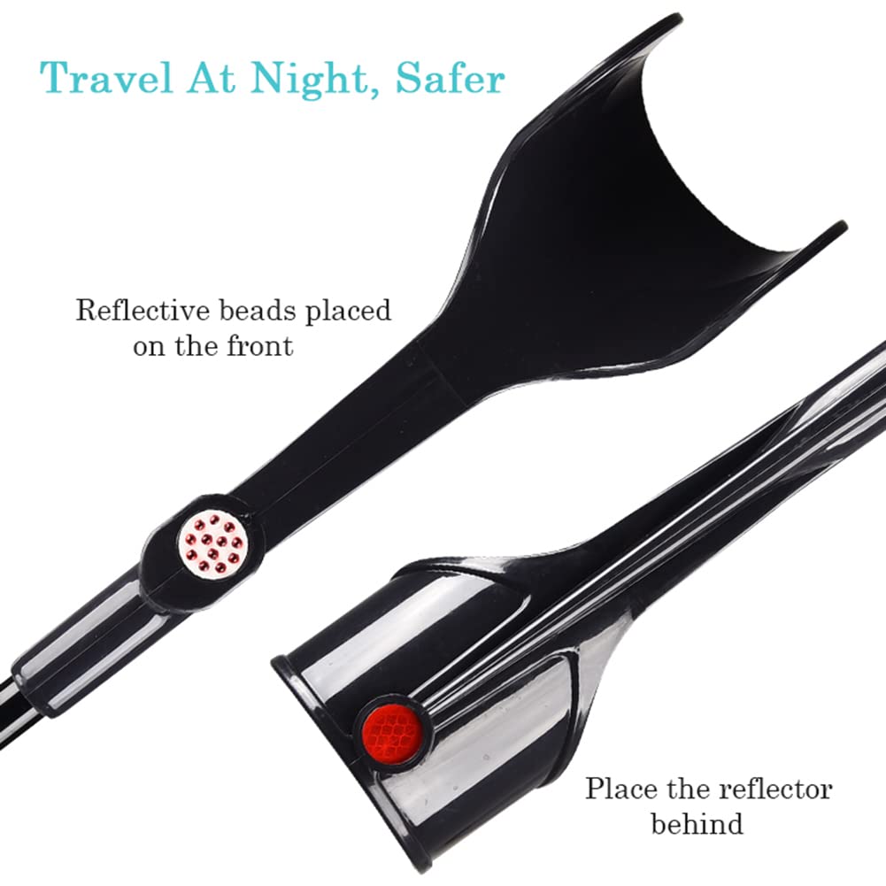 NGD 2 Unidades Muletas de Codo de Auminio,Muletas Ortopédicas para Adultos-Regulables en Altura,Muletas para Caminar Ergonómicos con Cuentas Reflectantes(Altura Aplicable: 140-190 cm)