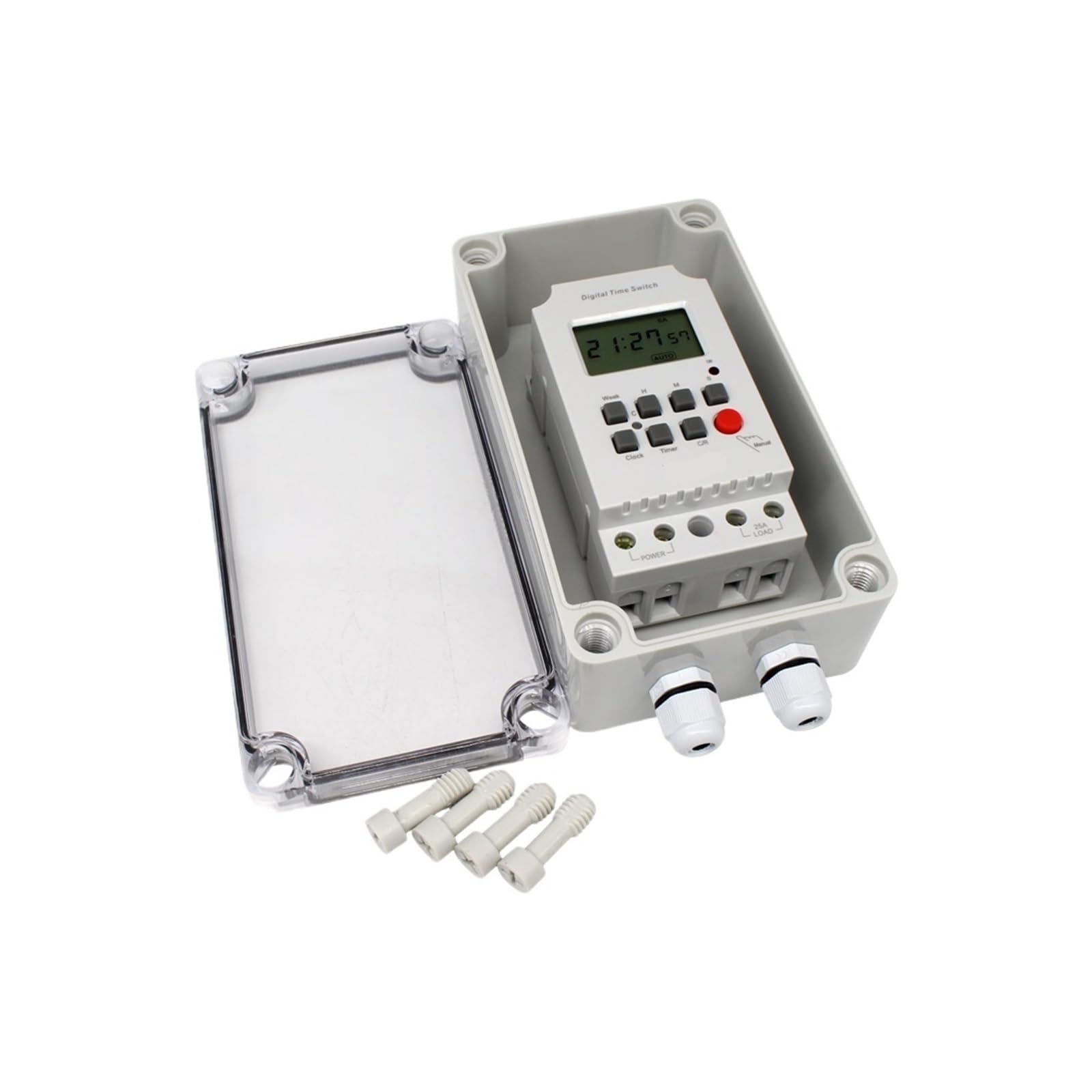 DEBLAN 220V 25A MT316SE Segundo Interruptor de Temporizador Digital programable a Prueba de Lluvia for Exteriores con IP66 a Prueba de Agua