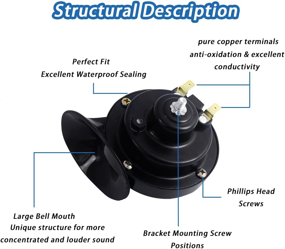 2PCS 12V Motorcycle Horn for Honda XADV 750 XADV 750 XADV750, Loud Electric Horn with Pure Copper Terminals, Universal Fit, Easy Installation for Motorcycle, Scooter
