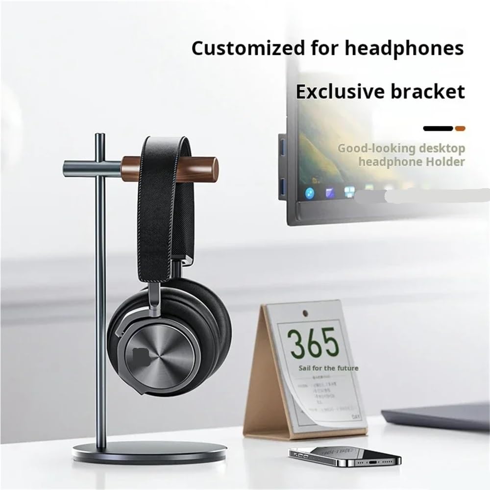 Soporte para auriculares de aleación de aluminio, elegante y genial soporte para auriculares de escritorio para Apple Vision Pro, soporte para auriculares para juegos (V01 gris)