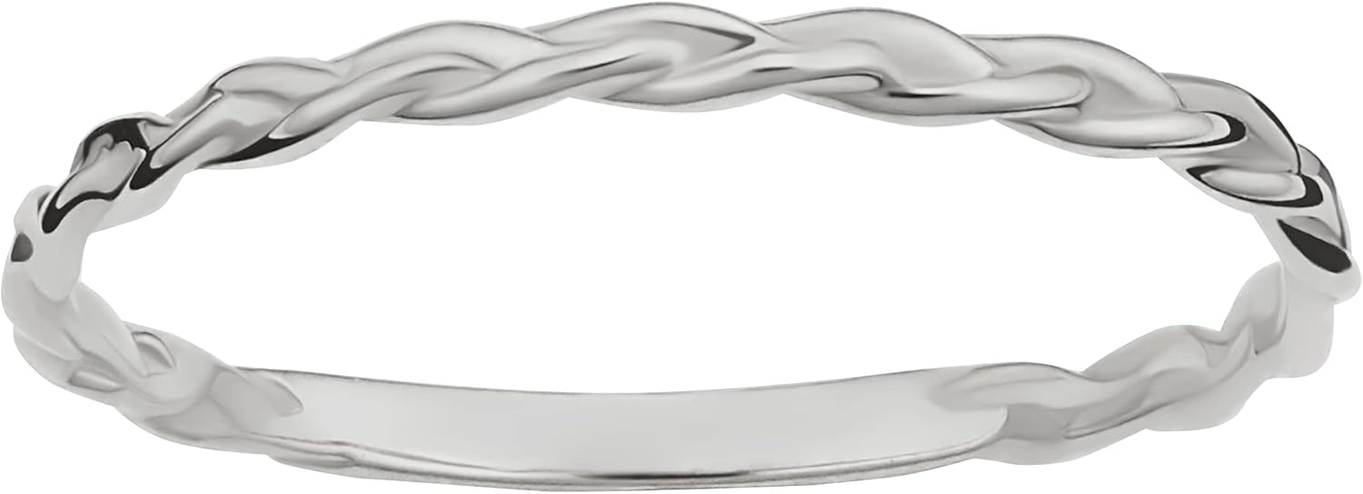 Au Naturale 14k Yellow, White or Rose Gold Braided Band Ring - Minimalist Jewelry for Women