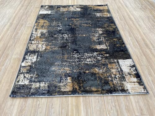 Image of 5 x 7 Feet Modern Carpet for Living Room | Non-Fade Soft Floor Rug for Hall & Bedroom | Easy Clean & Non-Slip Backing