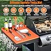 Silicone Grill Mat Compatible with Blackstone, BBQ Griddle Tools Mat with Drip Pad, Spatula Mat for Outdoor Kitchen Counter, Gifts for Men (Orange) #2