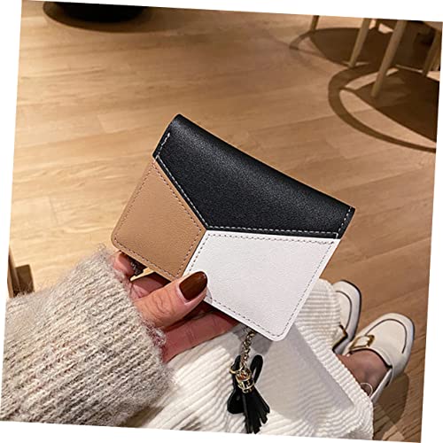 Black Zipper Wallet Small Handbag Tassel Bag Portable Purse for Women Fashion Short Purse4