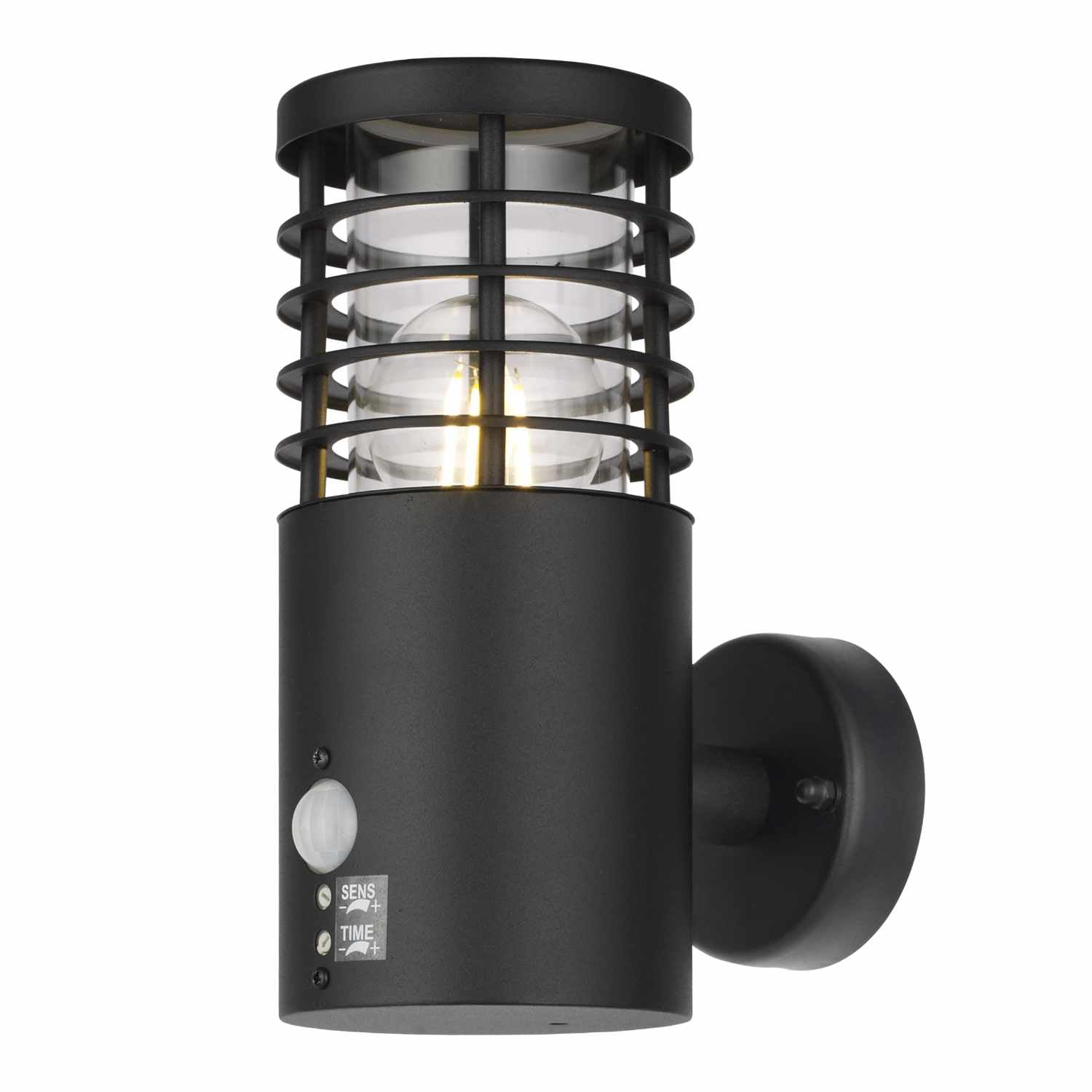 firstchoicelighting Bloom - Black IP44 Outdoor Motion Sensor Wall Lamp