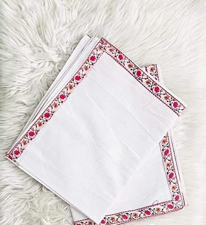Harbell Home 220 TC 100% Pure Cotton Skin Friendly Single Bed Solid Plain with Border Coloured Top Sheet | Summer Blanket | Khes | AC Blanket | Dohar As Chaddar. Pack of 2. (White) (B0C3YWVWFB) Amazon Price History, Amazon Price Tracker