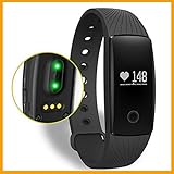 Pulseras de Fitnessï¼Œsmart Band Pulso Monitor Pulsera Fitness Tracker Remota Cámara Para Android Ios Tracker de Bluetooth. (Negro)