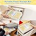 Bluedale 1 Pack A4 File Box Paper Organizers Holder, Transparent Document Paper Project Case, Plastic Paper Storage Container Box File Protector for Magazine, Scrapbook, Office School Supplies
