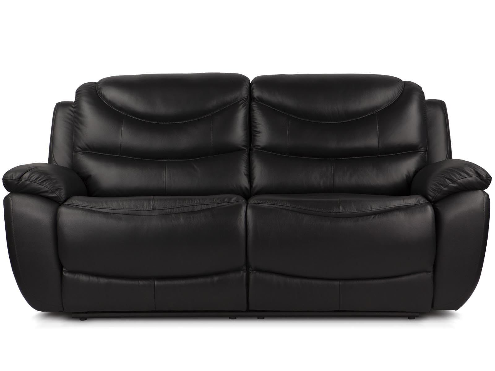 Nevada Ledersofa mit Relaxfunktion - mit unabhängigen Ausziehmechanismen - Zero-Wall - komfortable Sitzplätze mit Federn - Elegante Konstruktion - schwarz