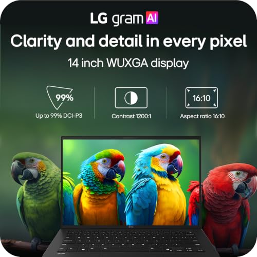 Image of LG gram 14-inch Thin and Lightweight Dual AI Laptop Computer, Windows 11 Home, Copilot+ PC, Intel Core Ultra 7 355, 32GB RAM, 512GB SSD, Obsidian Black