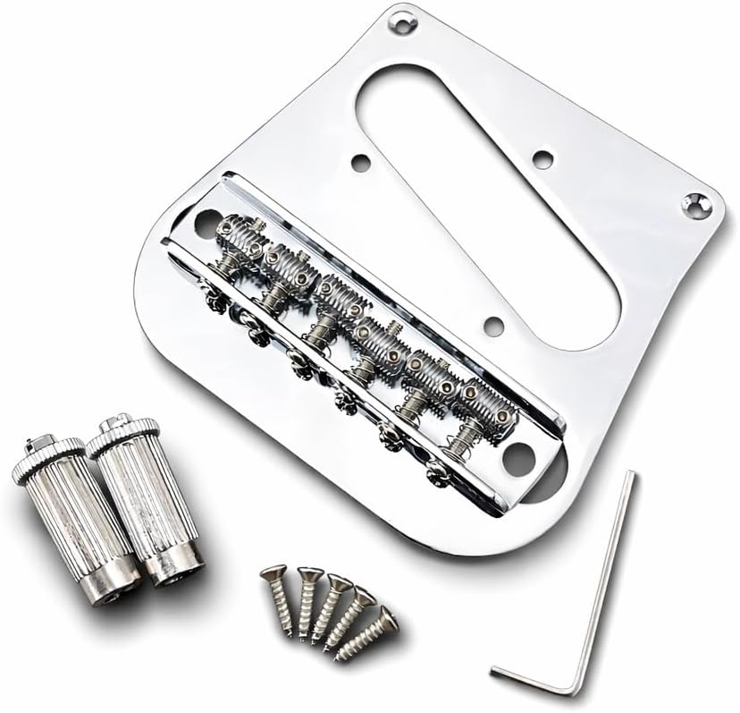Tele Bridge Plate & 6-Saddle Bridge for Bigsby B5 and B50 - Chrome - BSS1/TBP1
