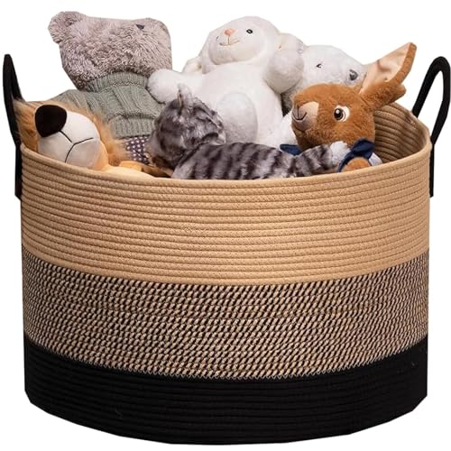 Opiniones y reviews de Como hacer un cesto para ropa - solo los mejores. 45 70L XXL Grande Cesto de Cuerda Tejida con Asas para Lavandería, Cesta de Lavandería Plegable Tejida, Cesta de Almacenamiento para Ropa Sucia, para Sala de Estar,Cuarto de...
