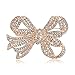 Vacances de Mariage d’Hiver Blanc Brillant Cristal Pave Mode Nudal Grande Déclaration Ruban Arc Écharpe Broche Pin pour Femmes Plaqué Or Rose