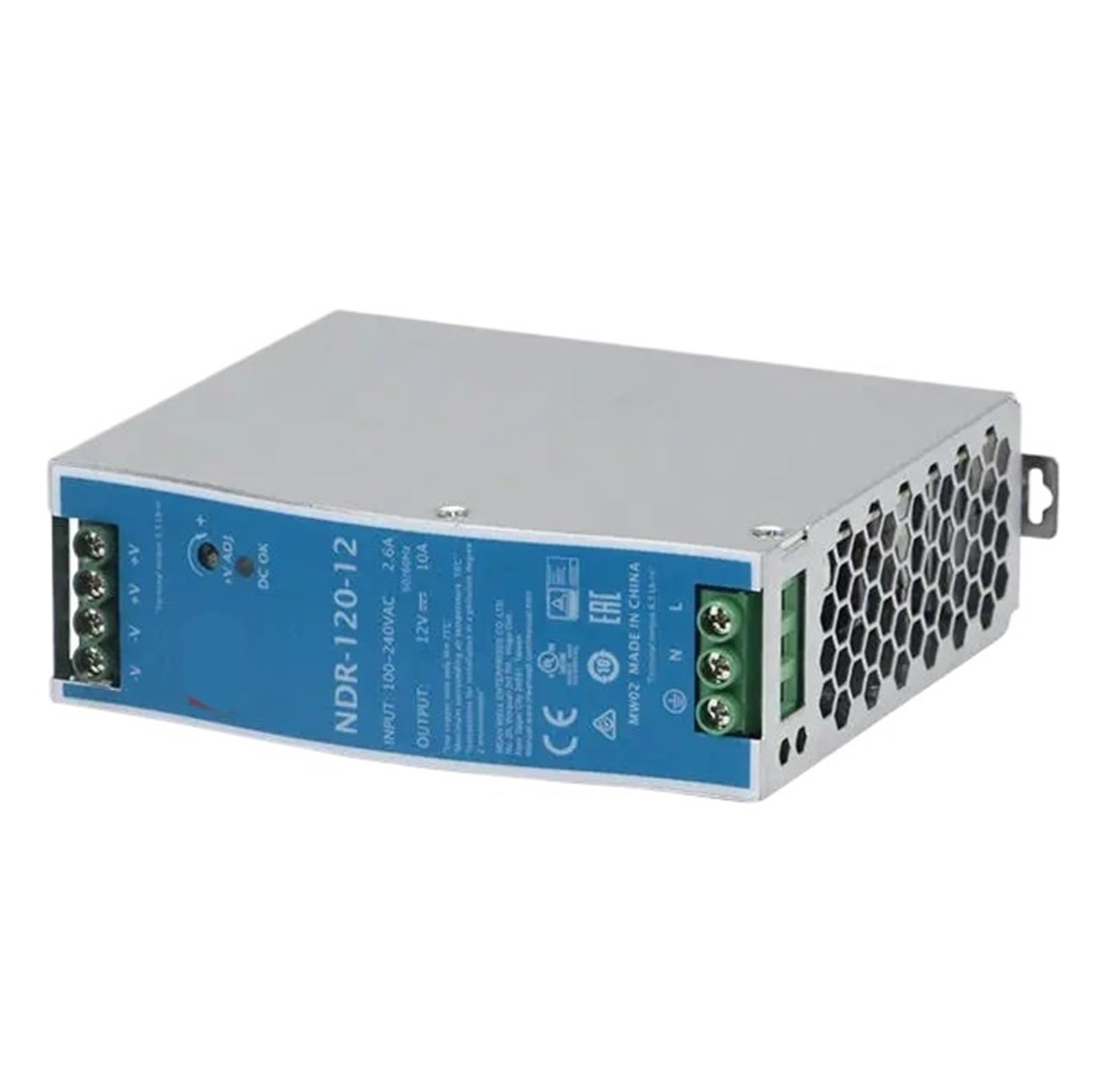 Alimentation à découpage NDR-120-12 sur rail DIN transforme le courant 220V en 12V CC