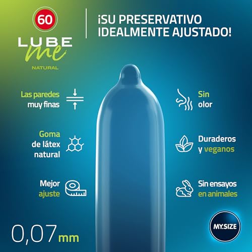 Miniatura 3 de Paquete De Ahorro De My.Size Con Preservativos De 60 Mm, Paquete De 10 Lubricante Natural De My.Size De 100 Ml Vela De Masaje De My.Size