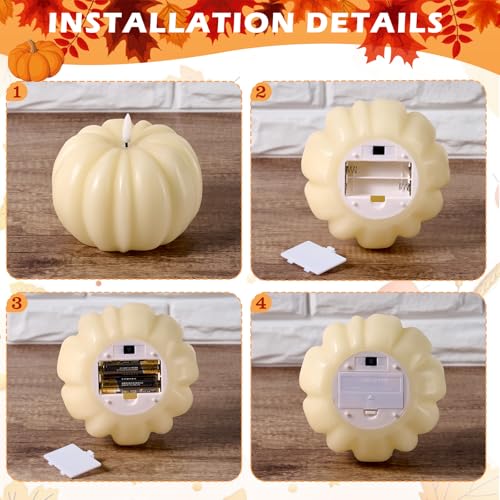 Bougies LED citrouille anti coulure deco table automne sans risque de feu - 7