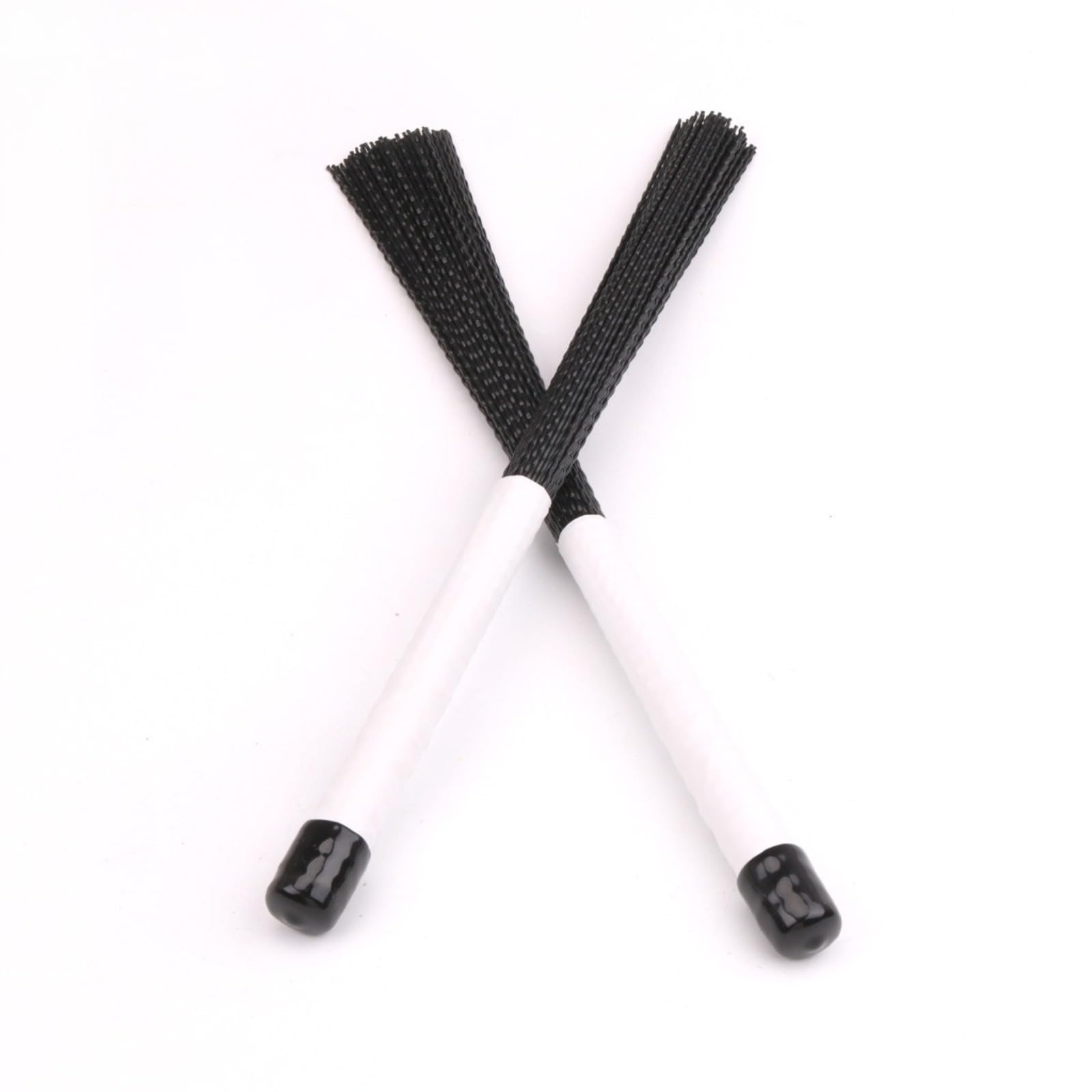 Genérico Cepillos de Tambor para Jazz Cajon percusión música Suave Rendimiento Nylon Drum Brush Los par(Blanco)