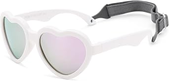 COASION Babys First Sunglasses with Strap, Unbreakable Polarized Newborn Infant Heart Sunglasses for Ages 0-24 Months