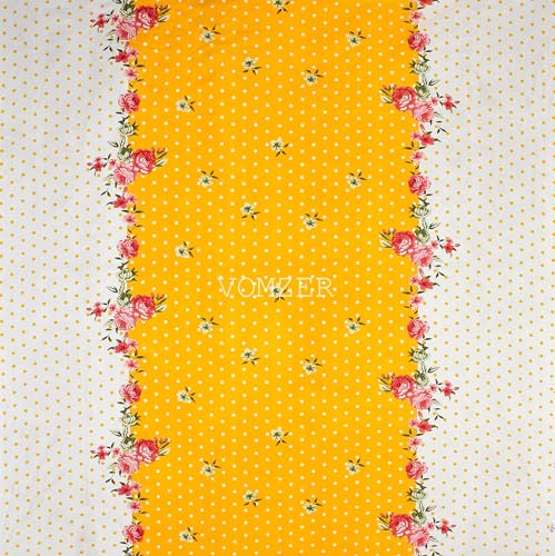Image of VOMZER Premium 320 TC Fitted Bed Sheet with Full Elastic - Deep Pocket Design - Wrinkle Resistant Fitted Bedsheet 36x72 Single Yellow Dots