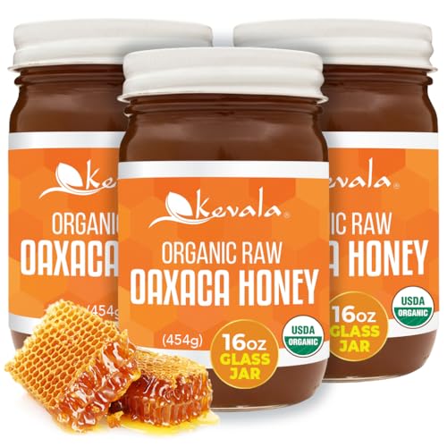 Miel Orgánica Cruda Kevala Oaxaca 3 frascos 16 oz