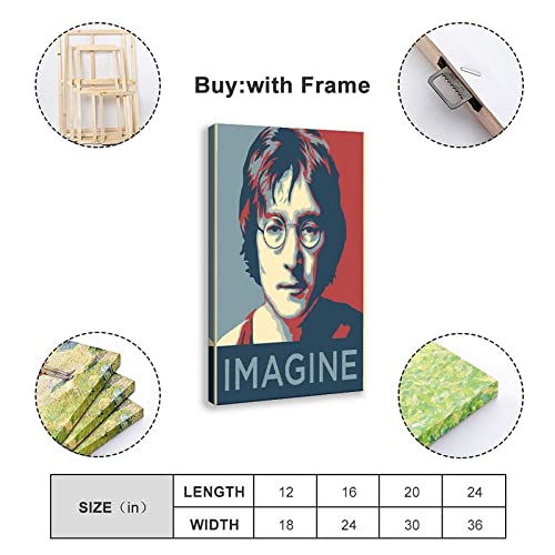 Poster John Lennon (5) sur toile pour décoration de chambre à coucher, paysage sportif, bureau, chambre, cadeau, style cadre, 50 x 75 cm - Les Beatles, Paul McCartney, John Lennon, RIngo Starr, George Harrison Poster John Lennon (5) sur toile pour décoration de chambre à coucher, paysage sportif, bureau, chambre, cadeau, style cadre, 50 x 75 cm – Image 3