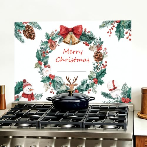 Image of Christmas Wreath Backsplash Peel and Stick, 35.4x23.6 in