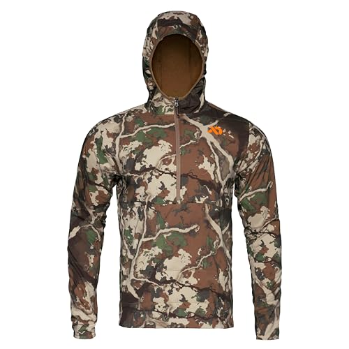 First Lite Men's Navigator Hunting Hoody - Multi-Season Mid Layer Softshell for Backcountry and Stand Hunting