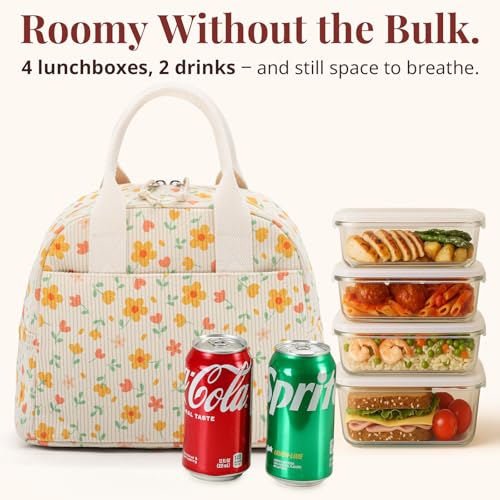 Image of LOVELYWIND Lunch Box for Women Cute Lunch Bags for Women Lunch Tote Bags Reusable Insulated Lunch Box Large Capacity Reusable Insulated Cooler for Work or Travel Gifts or Beach