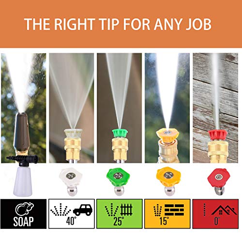 WHOLESUN 3000PSI Electric Pressure Washer 2.4GPM Power Washer 1600W High Pressure Cleaner Machine with 4 Nozzles Foam Cannon,Best for Cleaning Homes, Cars, Driveways, Patios (Organe)