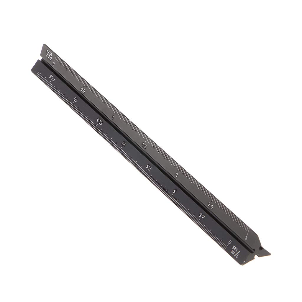 Lot de 10 règles triangulaires multifonctions en aluminium pour architecte ingénieur 15 cm