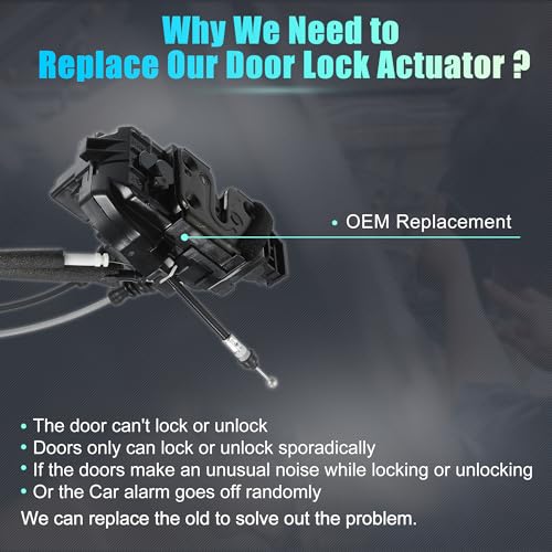 Image of X AUTOHAUX Replacement Front Right Passenger Side Power Door Lock Actuator Motor with Cable for Hyundai Sonata 2008-2010 Door Latch Actuator Assembly Replace No.813203K530 Black