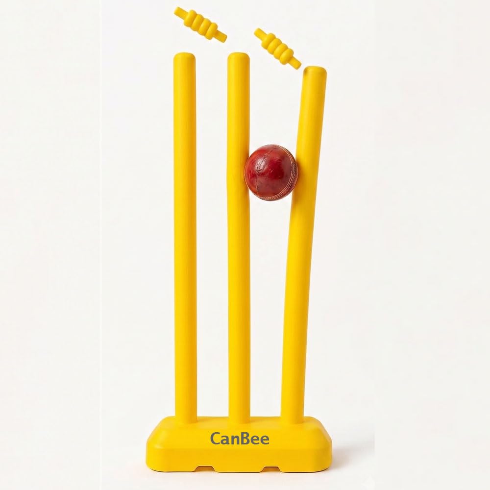 Heavy Cricket Stumps for Kids | Small Size Wickets Set with 3 Stumps + 1 Stands | Full Size Plastic Wickets for Cricket Ground, Tournament Wicket.-image-28