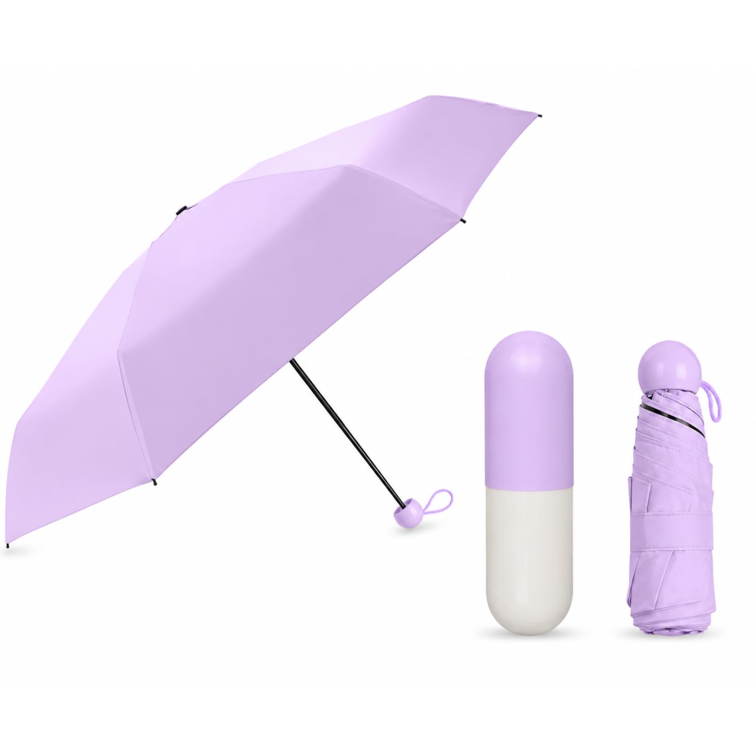 Capsule Umbrella for Men & Women | Mini Pocket Size Compact Umbrella with Hard Case Cover | Windproof Waterproof UV Protection Umbrella for Travel, Car, Office & Rainy Season-picture-16