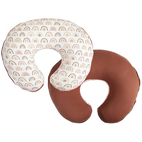 Boppy Nursing Pillow Cover, 100% Organic Cotton, Spice Rainbows, Fits the Original Support Boppy Pillow for Breastfeeding and Bottle Feeding, Cover Only, Nursing Support Pillow Sold Separately Cover
