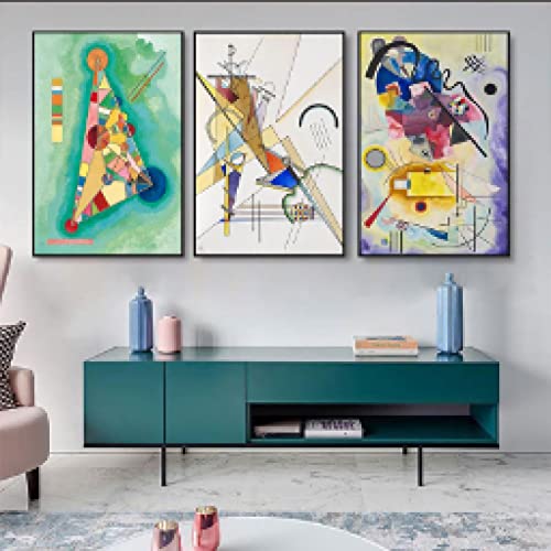 Peinture abstraite géométrique pour habiller un mur vide de salon