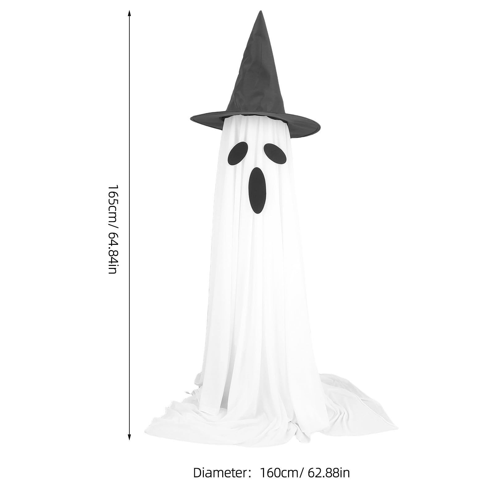 Toyvian Decorazione Halloween da Esterno Fantasma Spaventoso e PVC Altezza 165cm Supporto a Colonna per Giardino e Veranda Facile da Montare e Interattiva