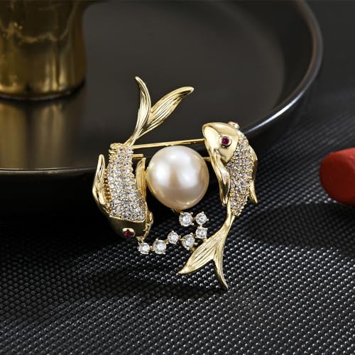 Image of Animal Brooch for Women Rhinestone Brooch Pin 18k Gold Plated Animal Lapel Pin Fashion Jewelry Gift for Mom Wife