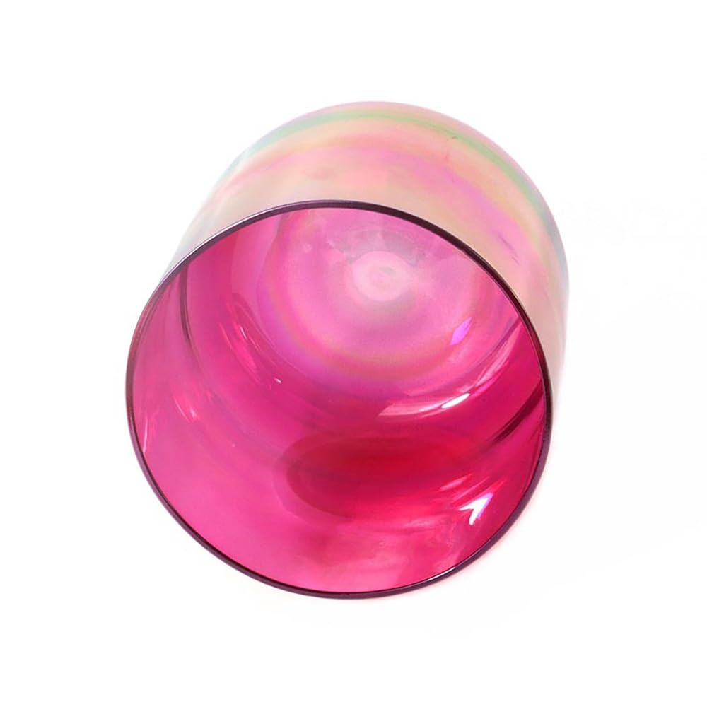 Pink Clear Crystal Singing Bowl, Cosmic Light Alchemy Bowl Sound Bowl, With Striker & O-ring For Yoga Meditation Sound Healing(432HZ,7 Inch C Note)