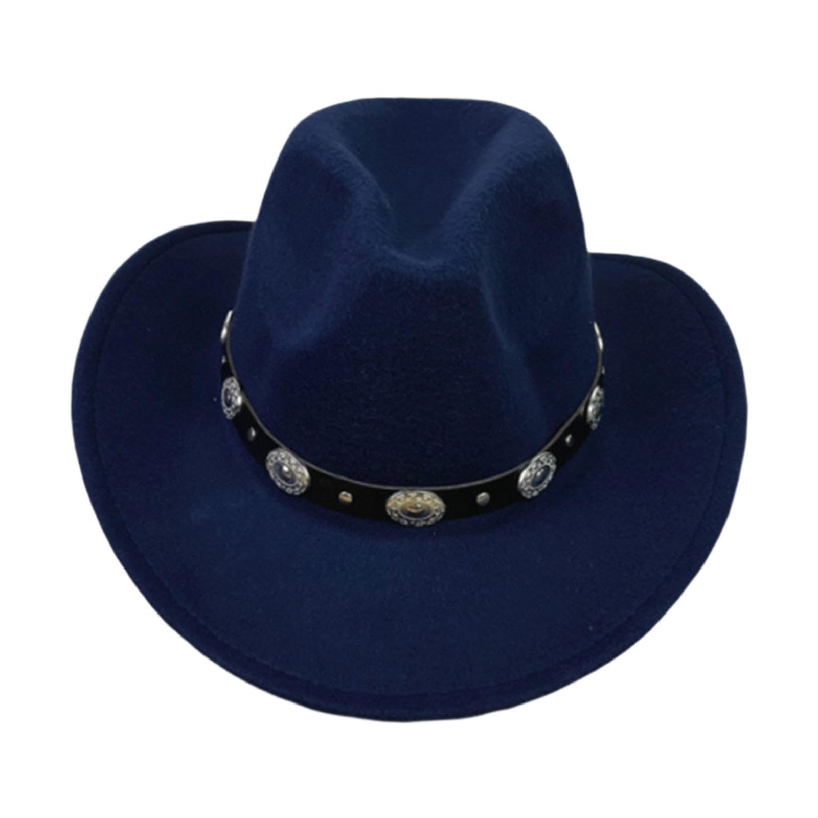 Merishopp Jazz Hat Sunhat Versatile Big Brim Hat for Music Festival Travel Performance Navy | Clothing, Shoes & Accessories | Womens Accessories | Hats-picture-10