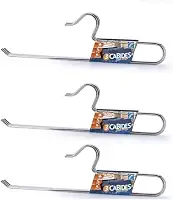 Kit 09 Cabides para Calças Com Gancho - Aço Cromado Resistente - Ideal para Shorts, Bermudas, Calças e Saias - Organize Seu Guarda-Roupa