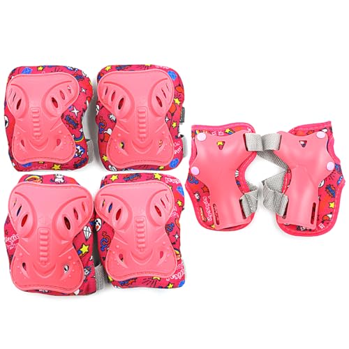 Ieron 6Pcs Bike Sports Protective Gear Set, Skating Protective Gear Kit Knee Pads Elbow Pads Wrist Guards