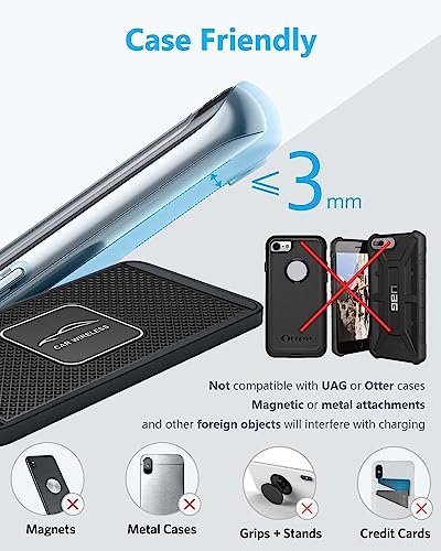 Tasumato B07SG8QPTR Wireless Charging Pad +Qc 3.0 Car Charger Adapter Kit Qi Charge Mat Fast 15W 7.5W thumb #5