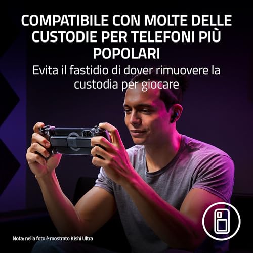 Kishi V3 Pro - Controller a gaming USB-C iPhone, smartphone Android e mini tablet fino a 8" - Plug and Play - TMR Stick analogici (12 pulsanti - Sensa HD haptics, app Nexus) Nero - Controller - Immagine 5