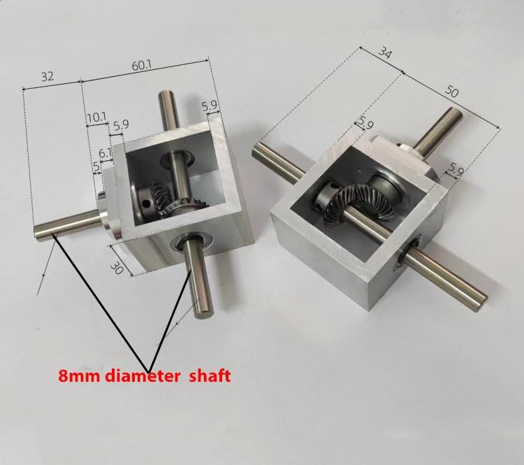 Angle Steering 1:1 Right Angle Drive Commutator 1 Module 20 Teeth Spiral Bevel Gear Reducer Steering Device 8mm Shaft T Type Guide Box Driving Change
