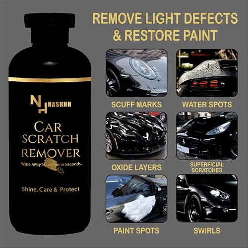 Image of NASHHH Car Scratch Remover Removes Heavy and Deep Scratches Swirl & Scuffs | All-in-One Paint Restorer | Auto Scratch Repair Wax for Cars, Motorcycles, SUVs and All Type of Vehicles Scratches 300ML