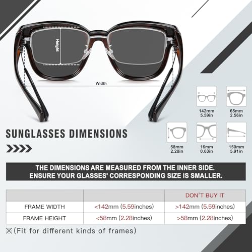 Image of DUCO Fit Over Sunglasses for Men Women Wear Over Glasses Retro Wrap Around Polarized Sun Glasses UV400 Protection