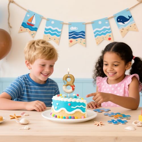 Image of Hawaii Number 90 Birthday Candles, Island Themed Cake Topper for Boys Girls Cake Decorations, Birthday Decorations Party Supplies, Number Candles for Party Decor